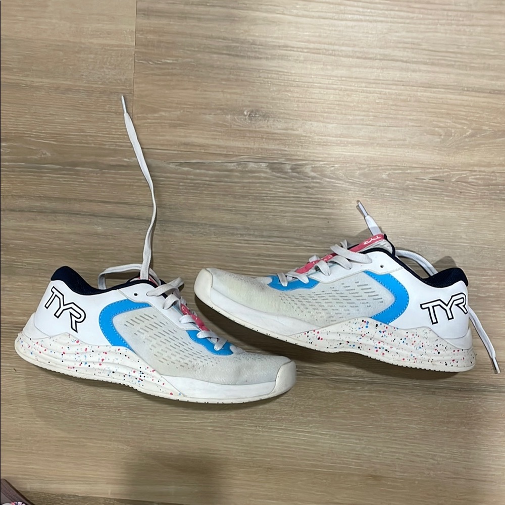 TYR Kids' White and Blue Athletic Shoes